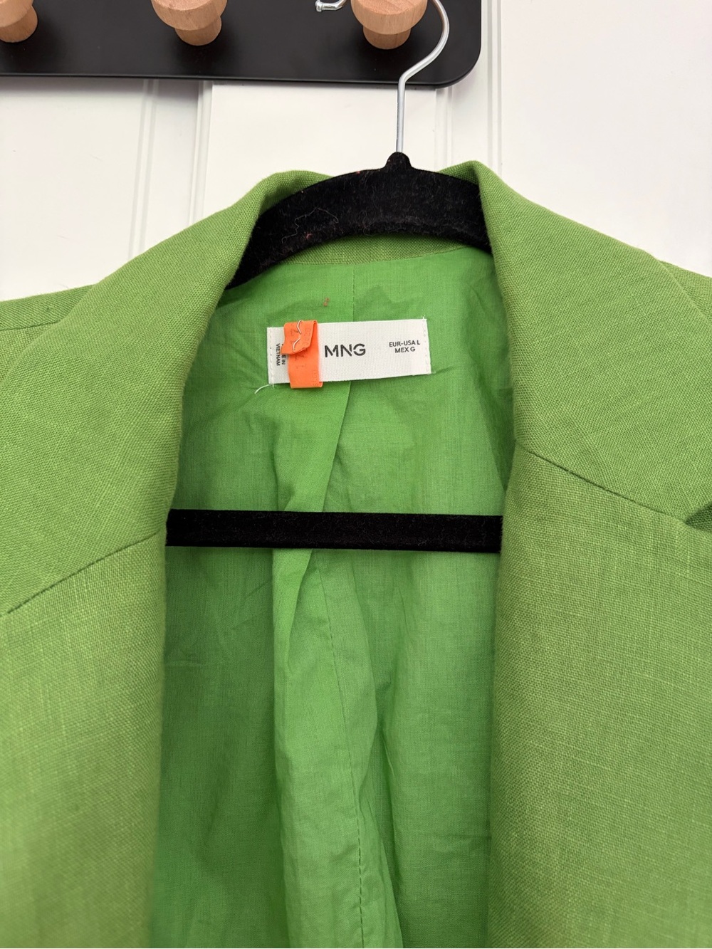 100% linen green MANGO blazer - Picture 3 of 7